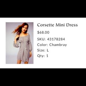 Free People corsette NWT size L